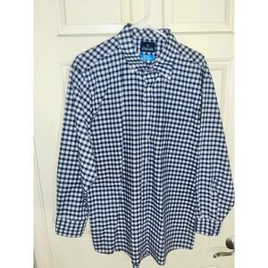 Stafford Men's XL Regular Fit Coolmax Checked Oxford Shirt